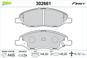 302661 Sada brzdových destiček, kotoučová brzda FIRST VALEO