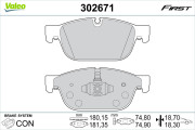 302671 Sada brzdových destiček, kotoučová brzda FIRST VALEO