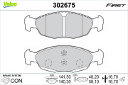 302675 Sada brzdových destiček, kotoučová brzda FIRST VALEO