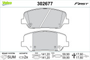 302677 Sada brzdových destiček, kotoučová brzda FIRST VALEO