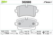 302680 Sada brzdových destiček, kotoučová brzda FIRST VALEO