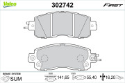 302742 Sada brzdových destiček, kotoučová brzda FIRST VALEO