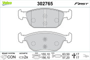 302765 Sada brzdových destiček, kotoučová brzda FIRST VALEO