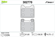 302770 Sada brzdových destiček, kotoučová brzda FIRST VALEO