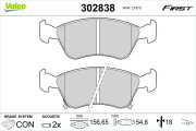 302838 VALEO sada brzdových platničiek kotúčovej brzdy 302838 VALEO