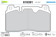 610391 Sada brzdových destiček, kotoučová brzda E-PERFORMANCE VALEO