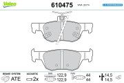 610475 Sada brzdových destiček, kotoučová brzda PREMIUMPACK VALEO