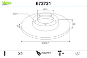672721 Brzdový kotouč COATED VALEO