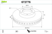 672776 Brzdový kotouč COATED VALEO