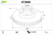 672800 Brzdový kotouč COATED VALEO