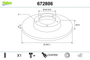 672806 Brzdový kotouč COATED VALEO