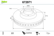 672971 Brzdový kotouč COATED VALEO