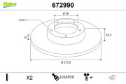 672990 Brzdový kotouč COATED VALEO