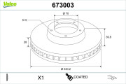 673003 Brzdový kotouč COATED VALEO