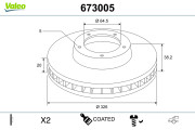 673005 Brzdový kotouč COATED VALEO