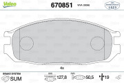 670851 Sada brzdových destiček, kotoučová brzda VALEO