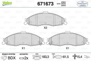 671673 Sada brzdových destiček, kotoučová brzda VALEO