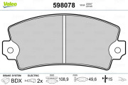 598078 Sada brzdových destiček, kotoučová brzda VALEO