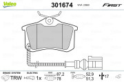 301674 Sada brzdových destiček, kotoučová brzda FIRST VALEO