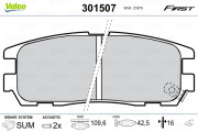301507 Sada brzdových destiček, kotoučová brzda FIRST VALEO
