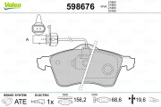 598676 Sada brzdových destiček, kotoučová brzda VALEO