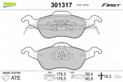 301317 Sada brzdových destiček, kotoučová brzda FIRST VALEO
