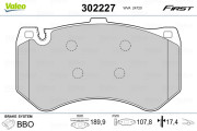 302227 Sada brzdových destiček, kotoučová brzda FIRST VALEO