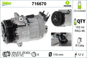 716670 VALEO kompresor klimatizácie 716670 VALEO