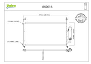 860016 Kondenzátor, klimatizace VALEO