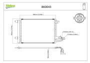 860043 Kondenzátor, klimatizace VALEO