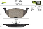 872974 Sada brzdových destiček, kotoučová brzda OPTIPACK for LCV VALEO