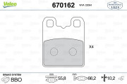 670162 Sada brzdových destiček, kotoučová brzda VALEO