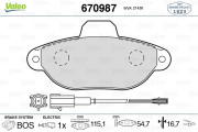 670987 Sada brzdových destiček, kotoučová brzda 1923 VALEO