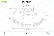 297001 Brzdový kotouč VALEO