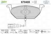 670408 Sada brzdových destiček, kotoučová brzda VALEO