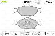 301076 VALEO sada brzdových platničiek kotúčovej brzdy 301076 VALEO