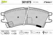 301575 Sada brzdových destiček, kotoučová brzda FIRST VALEO