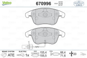 670996 Sada brzdových destiček, kotoučová brzda VALEO