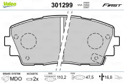 301299 VALEO sada brzdových platničiek kotúčovej brzdy 301299 VALEO