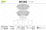 601362 VALEO sada brzdových platničiek kotúčovej brzdy 601362 VALEO