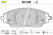 601398 VALEO sada brzdových platničiek kotúčovej brzdy 601398 VALEO