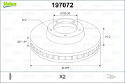 197072 VALEO brzdový kotúč 197072 VALEO