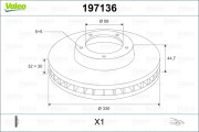 197136 VALEO brzdový kotúč 197136 VALEO