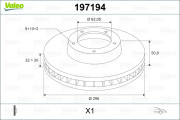 197194 VALEO brzdový kotúč 197194 VALEO