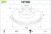 197590 VALEO brzdový kotúč 197590 VALEO