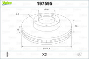 197595 VALEO brzdový kotúč 197595 VALEO