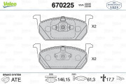 670225 Sada brzdových destiček, kotoučová brzda VALEO