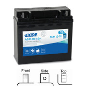 AGM12-18 EXAGM12-18 Exide 12V/18Ah moto GEL EXIDE