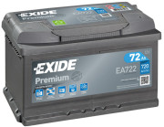 EA722 EXIDE Startovací baterie 12V / 72Ah / 720A - pravá (Premium) | EA722 EXIDE