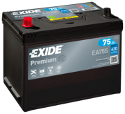 EA755 EXIDE Startovací baterie 12V / 75Ah / 630A - levá (Premium) | EA755 EXIDE